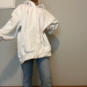 big white zip up!